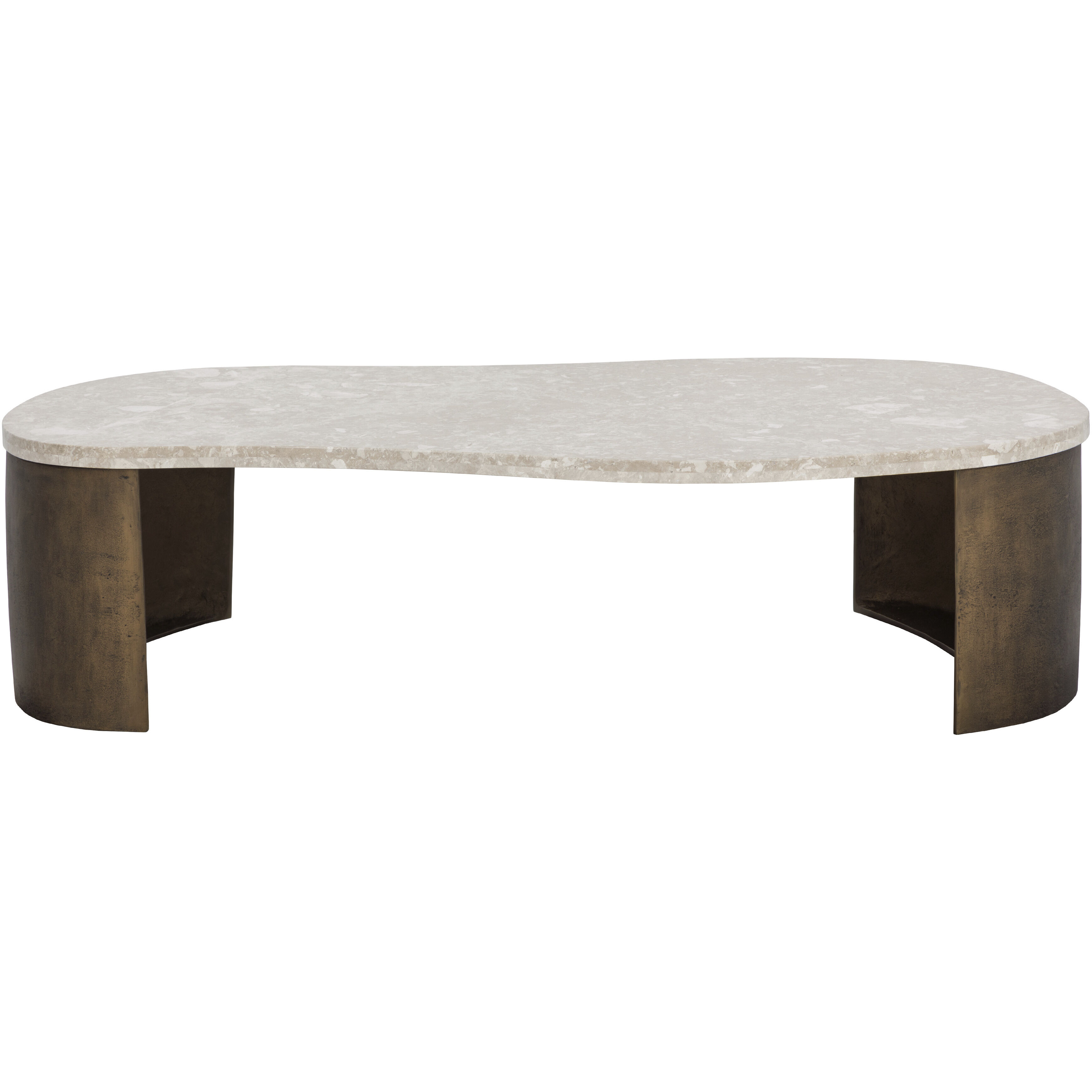 Nafisa 63 X 40 inch Cream / Antique Bronze Coffee Table